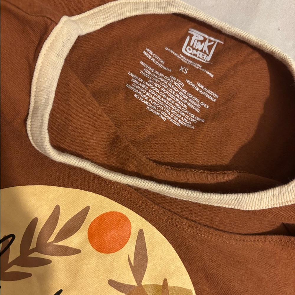 Punk DomeN Brown Graphic Tee with Cream Trim